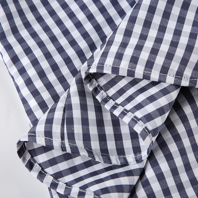 An interior view showing the clean seam work and fabric construction of the shirt.